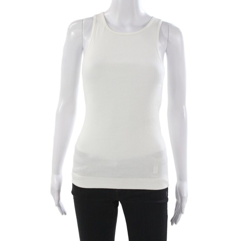 By Malene Birger Womens Basic Sleeveless White Organic Cotton Tank Size XS